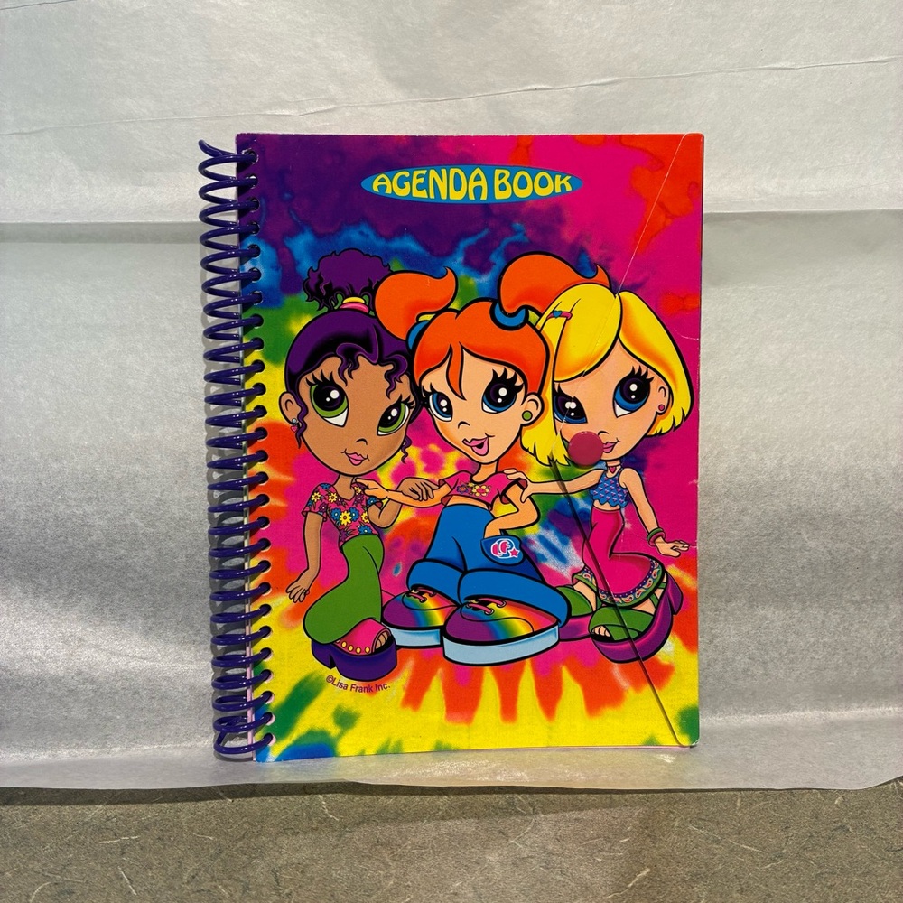 Vintage Lisa Frank Colorful Snap Closure Agenda Book BFF Girls Hippie Chicks**